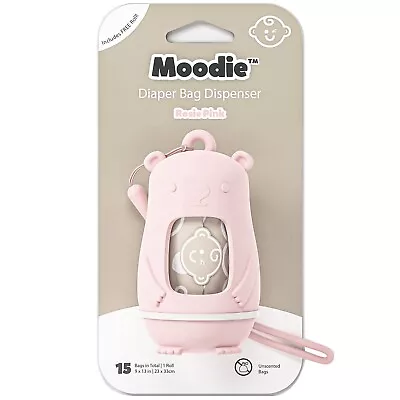 Moodie Teddy Bear Disposable Diaper Bag Dispenser (PINK) • $11.95