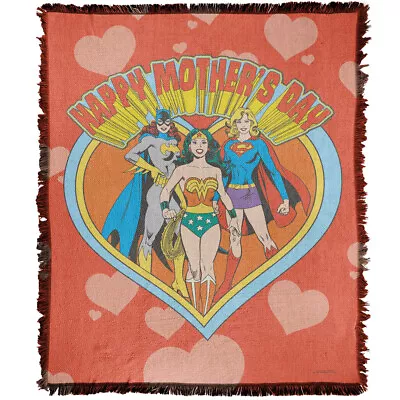 Justice League Blanket 50 X60  Mother's Day Woven Cotton Blend Throw • $47.99