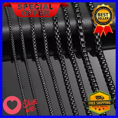 Solid Sterling Black Silver Sterling 925 Rope Chain Men's & Women Necklace 2-5mm • $6.99