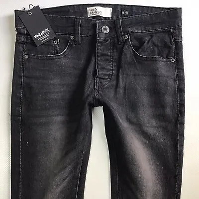 BNWT Ladiies VOI Skinny Black Faded Ripped Jeans Size 10 R W28 L29  (089B) • £19.99