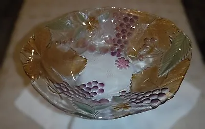 Large Vintage Mikasa Savoir Vivre Fruit Design Crystal Serving Bowl • $20