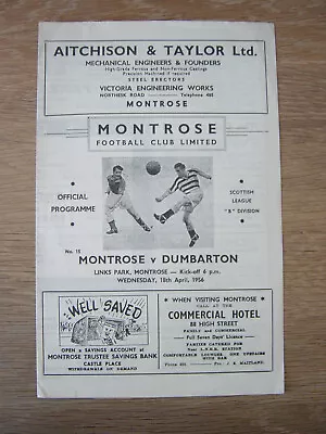 £7.50 • Buy 1955/56 MONTROSE V DUMBARTON