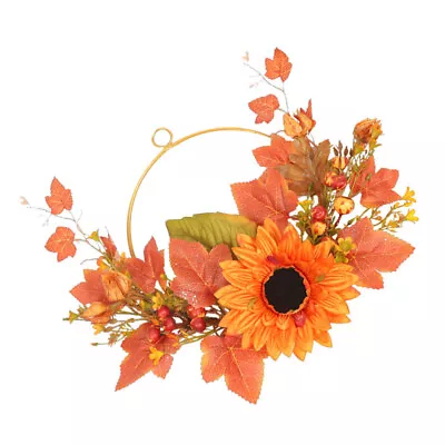  Flower Embellishments Metal Wreath Thanksgiving Festival Sunflower • £13.99
