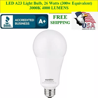 LED A23 Light Bulb 26 Watts (300w Equivalent) 3000K 4000 LUMENS E26 Base • $20.95