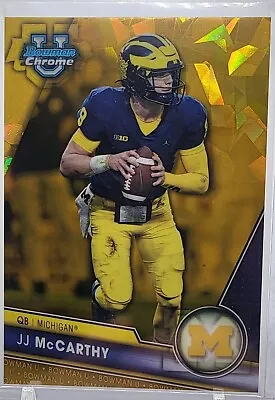 2023 Bowman University Chrome J.J. McCarthy (RC) Gold Sapphire /50 Michigan • $60