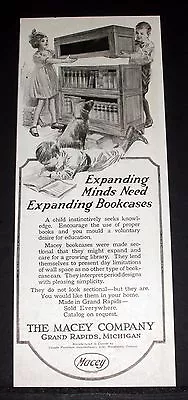 1919 Old Magazine Print Ad Macey Expanding Minds Need Expanding Bookcases! • $12.99