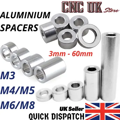 £3.49 • Buy Aluminium Standoff Spacers M4 M5 M6 M8 Stand Off Collar Round Spacer Bush UK