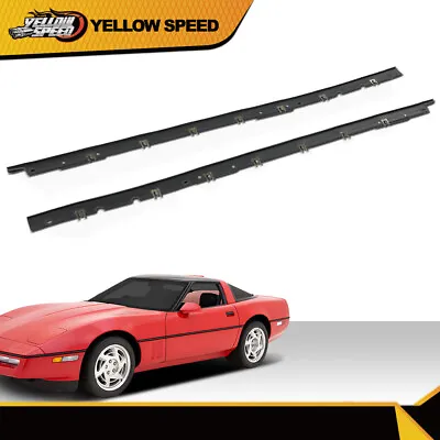 Fit For 84-96 Corvette C4 Window Felt Sweeps Weatherstrip W/ Rivets Belt Outer • $32.55