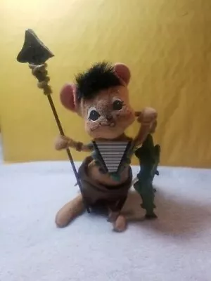 Annalee Indian Boy Mouse With Spear & Fish 6  Thanksgiving Doll 2006. • $17.49