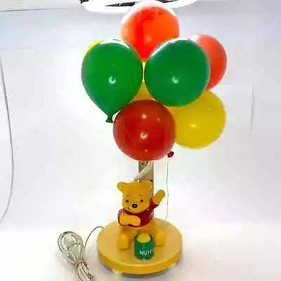 Vintage Winnie The Pooh Musical Box Lamp Classic Antique Light With Balloons • $49.99