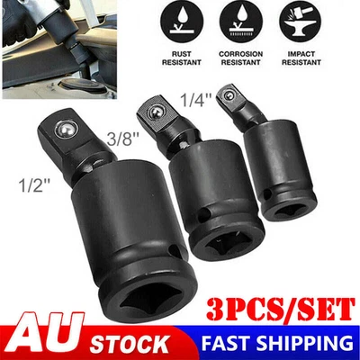$21.26 • Buy 3x Universal Impact Socket Joint Kit 3/8  1/2  1/4 Extension Wobble Swivel Drive