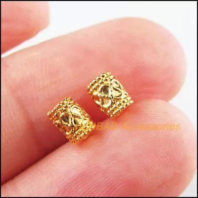 100Pcs Retro Spacer Beads Silver Gold Tube Charms DIY Jewelry Making Accessories • $8.75