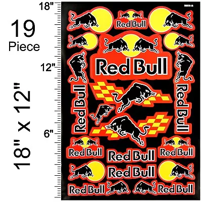 Red Bull Stickers Graphics Decal Sheet - 19PC 18 X12  MX ATV Motoross Dirt Bike • $9.95