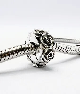 💖 Rose Flower Clip Charm Bead Stopper Spacer Genuine 925 Sterling Silver 💖 • £17.95