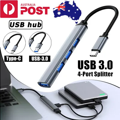 USB 3.0 Hub 4-Port USB-C Type-C Splitter Expander OTG Adapter For Laptop Macbook • $8.65