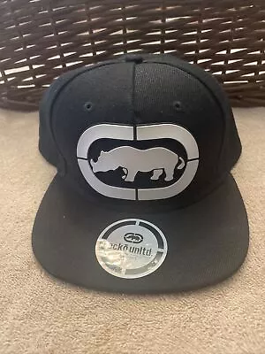 Ecko Unltd Hat Rhino Logo Baseball Cap Snapback Black White Adult Men Used • $16.50