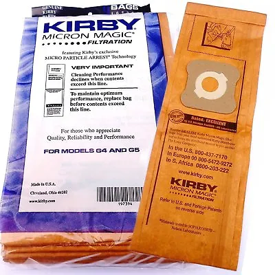 $20.54 • Buy 9 Genuine Kirby 197394 Micron Magic Vacuum Bags Sentria Diamond G6 G5 G4 G3
