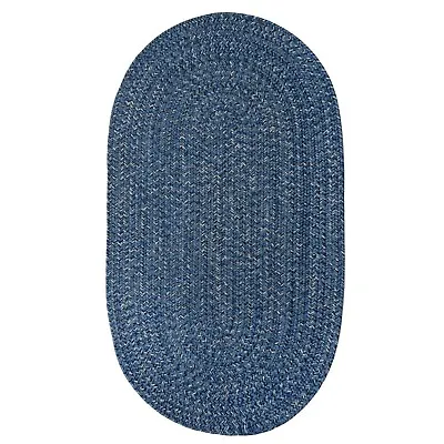 $88 • Buy Capel Rugs Worcester Dark Blue Variegated Country Farmhouse Oval Braided Rug 