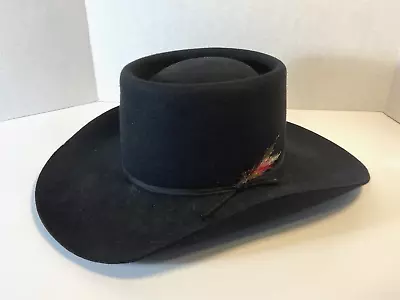 Biltmore 4X Felt Western Mens 7 3/8 Flange Black Cowboy Hat Canada Used • $49