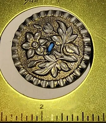 Sweet Flower Pewter Sew Thru Vintage Button • $1.99