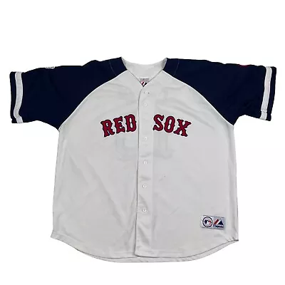 VTG Majestic Boston Red Sox Baseball Jersey MLB Coco Crisp #10 FLAWS Size XXL • $49