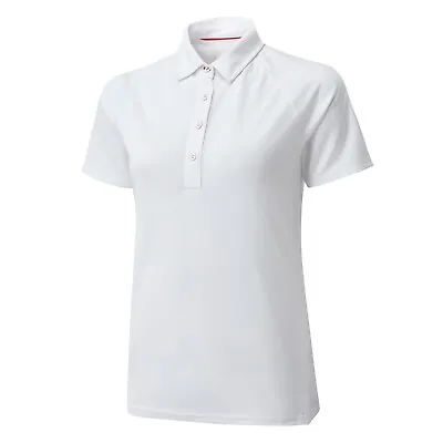 £10 • Buy Gill Woman's UV Lightweight White Button Tec Polo Shirt  Size 6 (257)