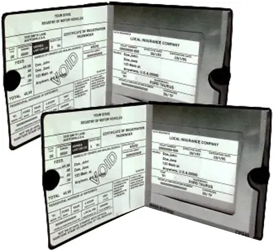 ESSENTIAL Car Auto Insurance Registration BLACK Document Wallet Holders 2 Pack • $6.85