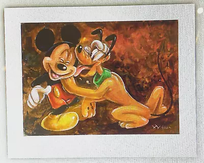 Disney  Mickey Mouse And Pluto Darren Wilson Art Print 16 X 20 • $49.90