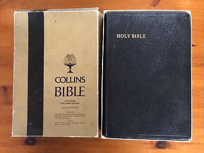 Collins Bible Comfort Text Large Type Black Imitation Leather Gold Edges Ribbon • £22.95