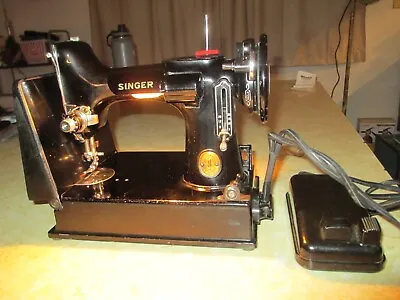 Singer-221 Featherweight Sewing Machine ~For Parts/Repair~ Nice Smooth Condition • $275