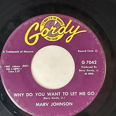 Marv Johnson Motown 45 I'm Not A PlayThing/Why Do You Want To Let Me Go On Gordy • $9.99