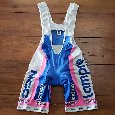 SMS Santini Mens Small Cycling Bibshorts Vintage Italy 6  15  (6/10) Pink Blue S • $34.95