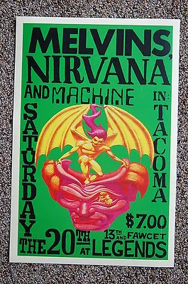 Nirvana & The Melvins Concert Poster 1992 Tacoma-- • $4.25