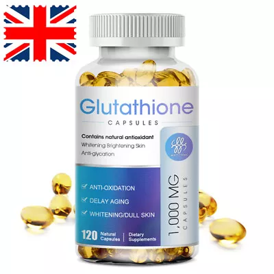 GLUTATHIONE Collagen Antioxidant Anti-aging Skin Whitening Vitamin C Capsules • £11.31