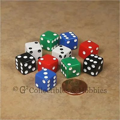 NEW Set Of 10 Multicolor 12mm D6 Six Sided RPG MTG Game Dice 1/2 Inch - 5 Colors • $3.99