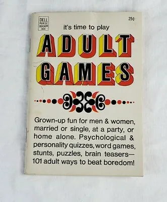 It's Time To Play Adult Games Book Puzzles Dell Purse Book Vintage 1963  • $14.88