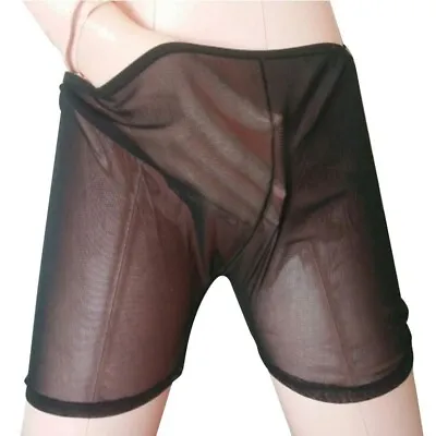 £5.84 • Buy Mens See-Through Soft Lounge Boxer Shorts Underwear Lingerie Underpants Knicker