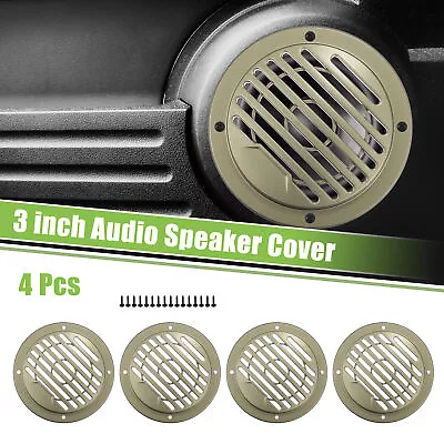4pcs 3  Car Speaker Grill Cover Round Audio Subwoofer Guard W/ Screws Khaki • $12.77