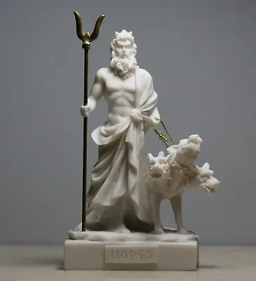 $39 • Buy Hades Pluto Greek God Of Underworld & Cerberus Handmade Statue Figurine 5.1 In