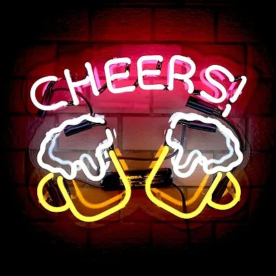 Cheers! Bar Open Martini Pub Acrylic 14  Neon Light Sign Lamp Windows Wall Decor • $79.78