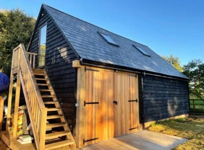 £14898 • Buy 3 Bay Oak Framed Garage Kit With Useable Roof Space - 9x6m Oak Fronted Gable End