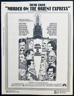 Theme 1974 Film MURDER ON THE ORIENT EXPRESS Sheet Music RICHARD RODNEY BENNETT • $8