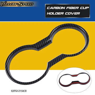Interior Trim Molding Carbon Fiber Cup Holder Cover Fit For Ford Mustang 2015-21 • $12.80
