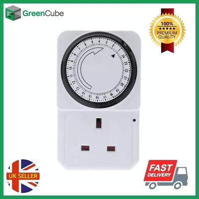 24 Hour Mains Plug In Timer Switch Time Clock Socket 3 Pin Adapter Pack Of 1x2x3 • £10.70