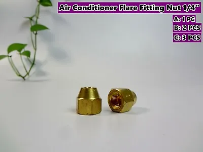 $5.50 • Buy Air Conditioner Spare Part Brass Gas Fitting Flare Nut For 1/4  Copper Pipe B132