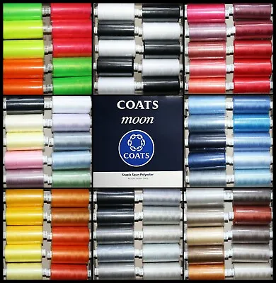 £22.99 • Buy Boxes Of Mixed Packs - Coats Moon Polyester Sewing Thread - 1000 Yard Reels