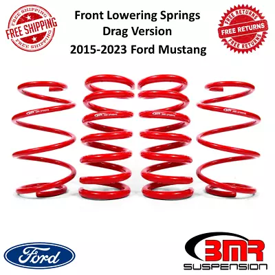 BMR Suspension Red Lowering Spring Min Drop Drag Version Fits 15-23 Ford Mustang • $287.68