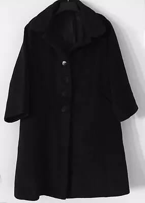 Vintage Heavy/Thick Cold Weather Warm Custom Made Women’s Black Coat 100% Wool • $25