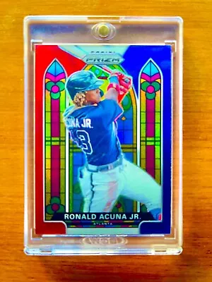 Ronald Acuna Jr. RARE STAINED GLASS REFRACTOR INVESTMENT CARD PRIZM SSP MVP MINT • $59.99