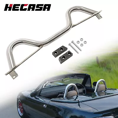 HECASA Silver Chromed Stabilize Support Roll Cage/Bar For Mazda Miata 1990-05 • $83.90